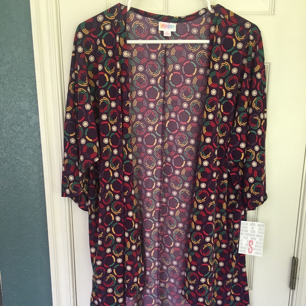 LuLaRoe Slinky Purple Lindsey Kimono